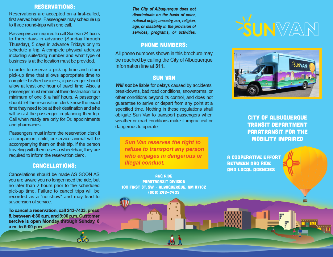 Sun Van Brochure front.